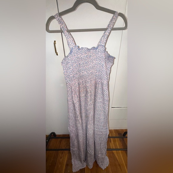 Sim & Sam Dresses & Skirts - Smocked Floral Maxi Dress in Light Blue and Pink